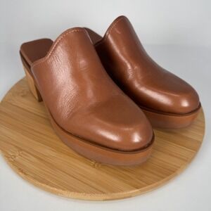 Naturalizer 27 Edit Katrese Platform Mules in English Tea Leather Womens 9.5M